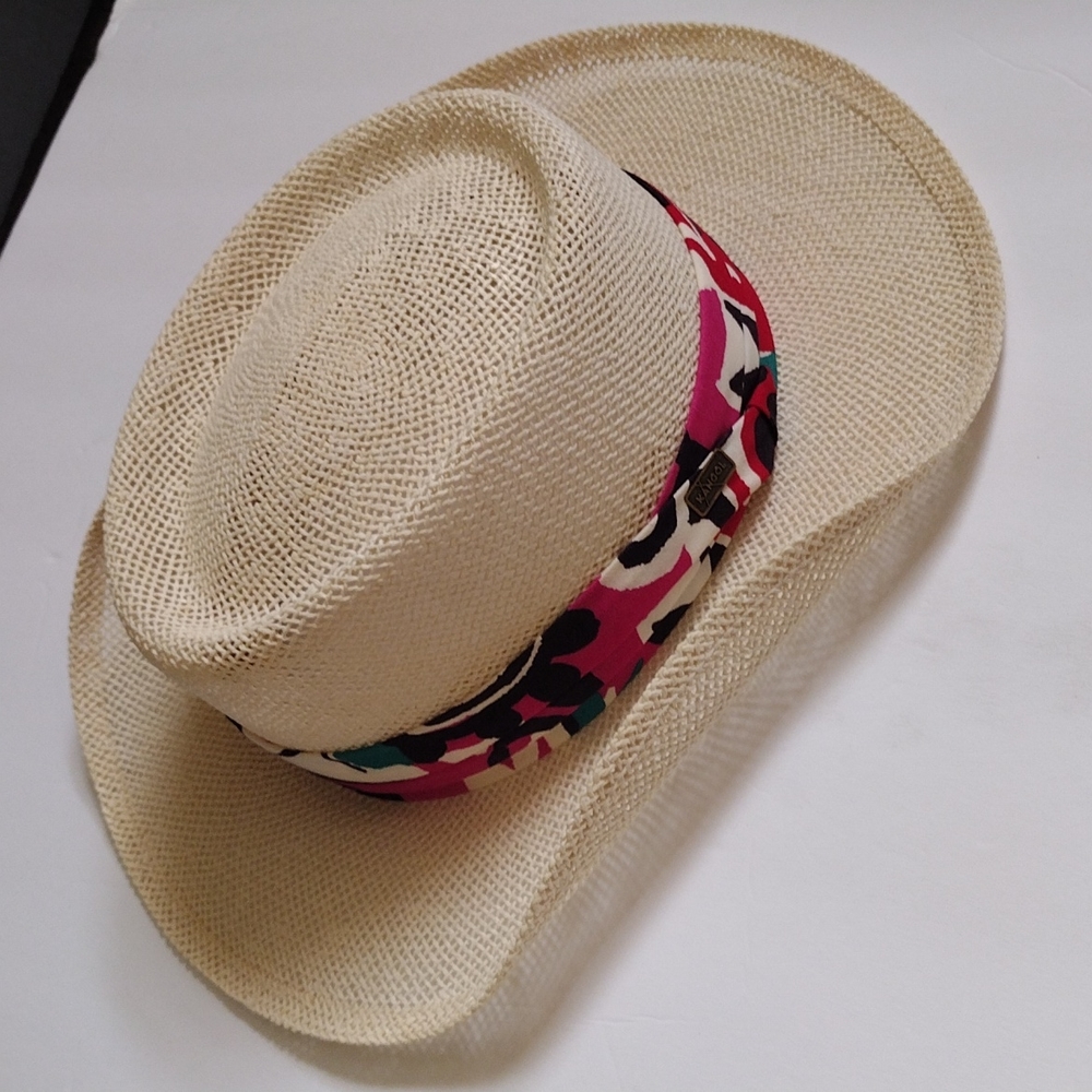 Kangol Unisex Straw Panama Hat w/ Colorful Linen Band EUC - Picture 8 of 16